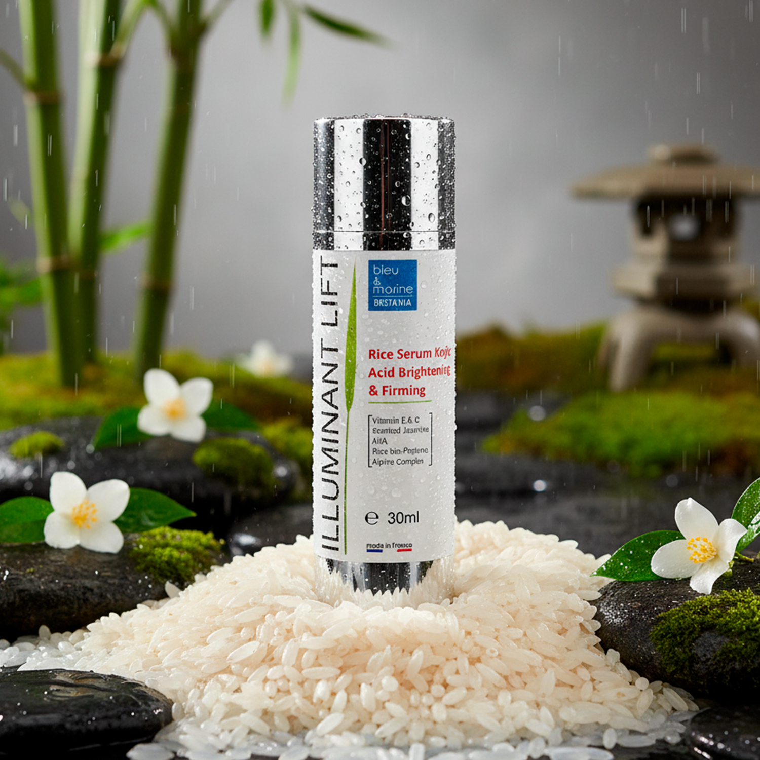 Illuminant-Lift-Suero-de-Arroz-Ácido-Kójico-Aclarante-y-Reafirmante-30ml Cosmética facial profesional natural Bleu Marine Bretania para cabinas estéticas