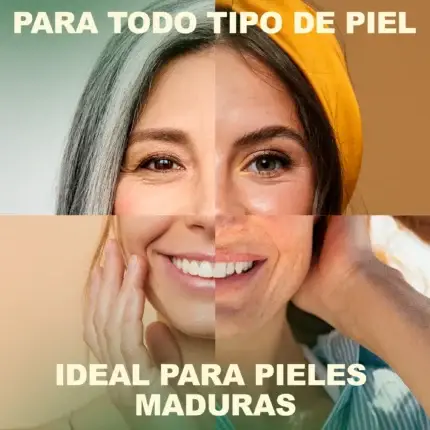 Piel firme y rejuvenecida tras el uso de la Mascarilla Facial de Oro Reafirmante Peel Off OÏLENA.