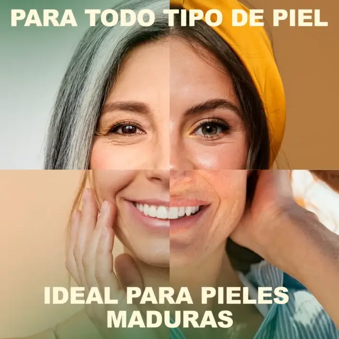 Piel firme y rejuvenecida tras el uso de la Mascarilla Facial de Oro Reafirmante Peel Off OÏLENA.