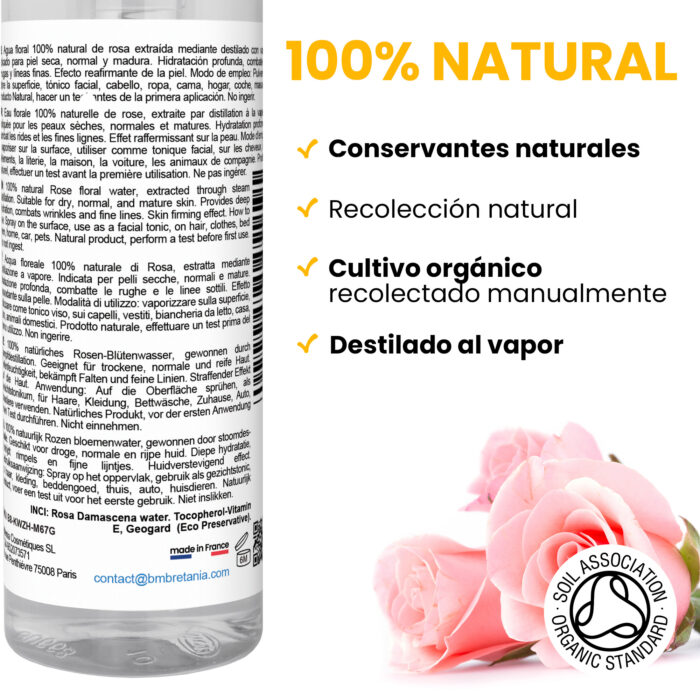 hidrolato de rosas natural