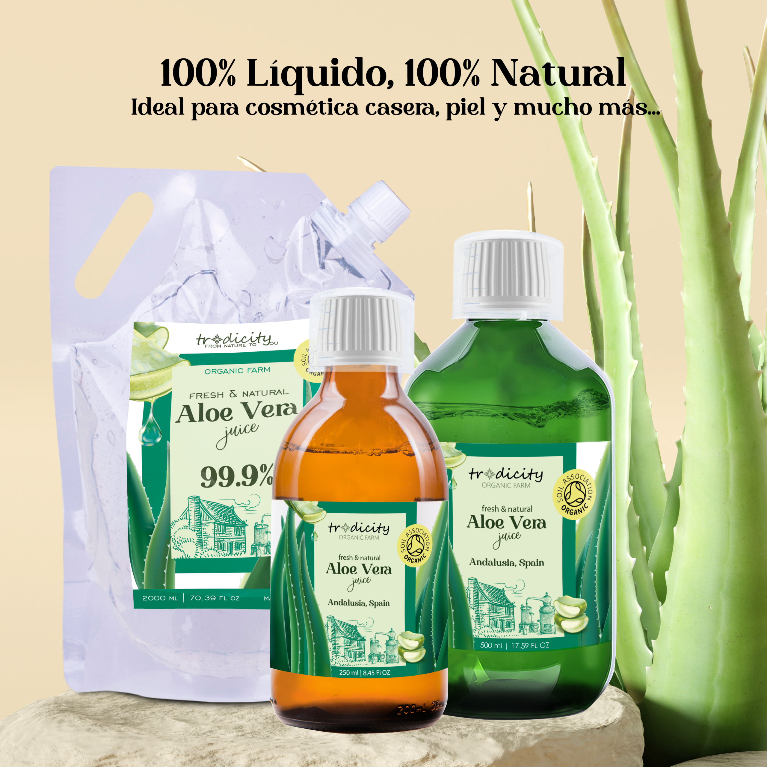 Aloe vera puro para beber con pulpa natural/zumo 99.5% aloe vera con  certificación Bio y ecologico/bebida de jugo de aloe vera organico  fabricada en
