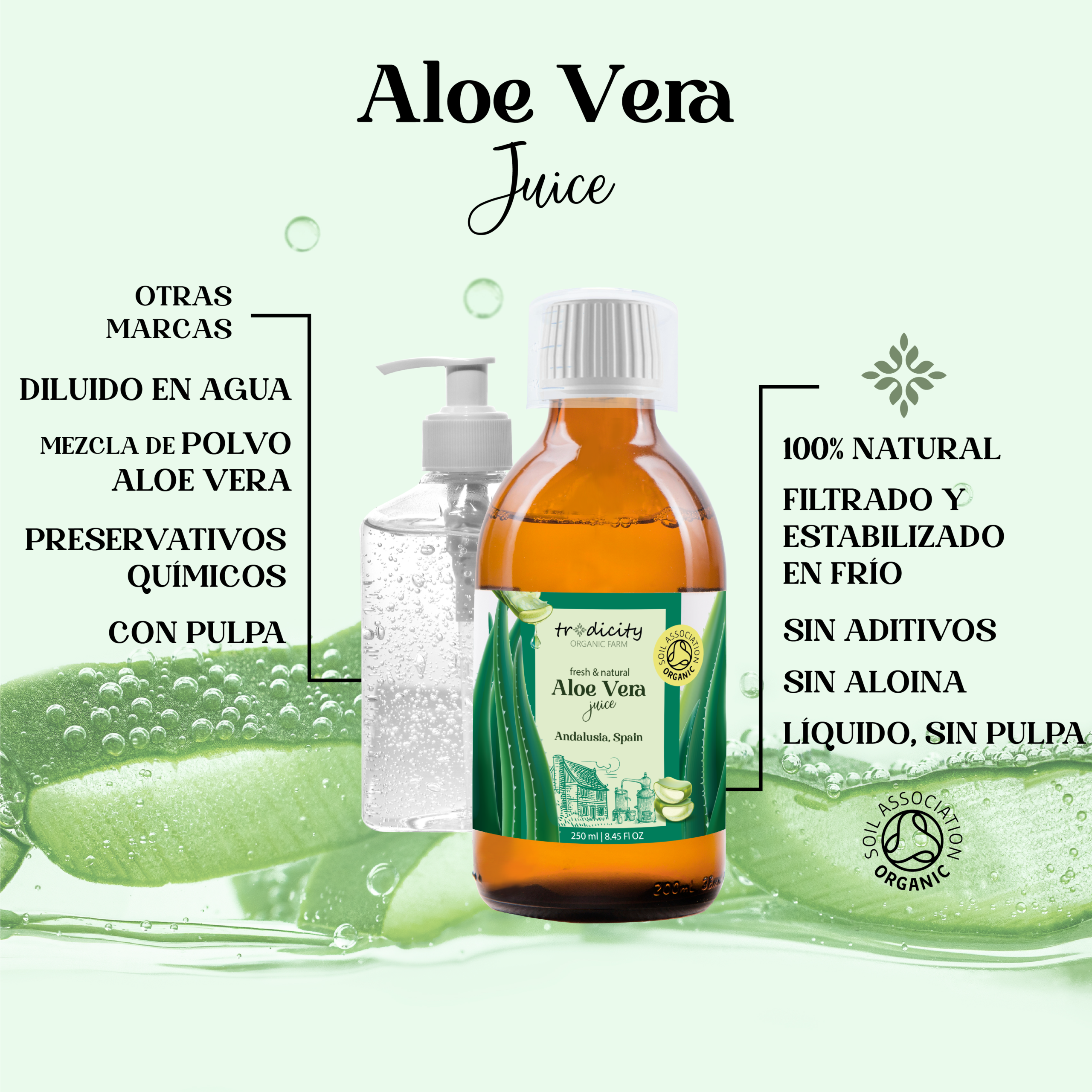 1 Litro De Jugo 100% Aloe Vera Para Tu Bienestar Total